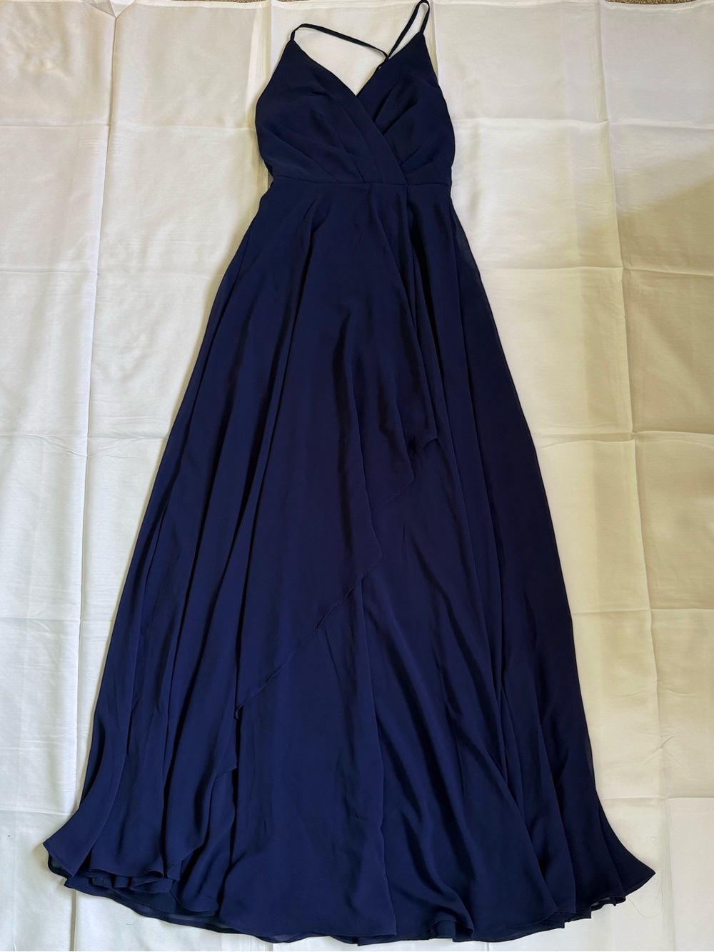 Lulu's Deep Navy Spaghetti Strap Wrap Maxi Dress
